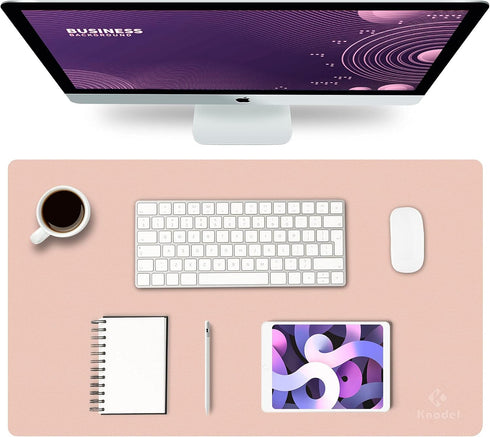 K KNODEL Pink Small Desk Mat, Office Desk Pad, 23.6"x13.8", Computer Mat, Desk Protector, Writing Pad