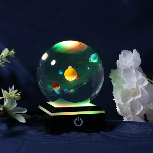 3d 80mm 3.15inch Solar System Model Crystal Ball - Outer Space Astronomy Gifts Room Decor Crystal Sphere Unique Gifts