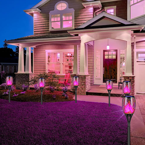 Lonxin-Da Flame,4Pack Solar Torch Light with Flickering Solar Lights Outdoor,Waterproof Solar Powered Yard Garden