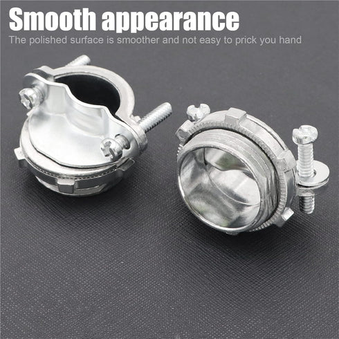 5 Pack 1 Inch NM Cable Clamp Type Connectors for Metallic Conduit Protect Cables, Silver-Zinc