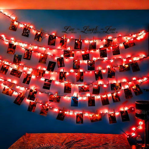 2 Pack 33ft 100 YEGUO Valentines Day String Lights Battery Operated, Each LED Red Christmas Lights Outdoor Waterproof
