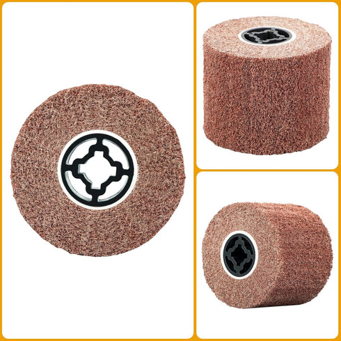 SALI Non Woven Wire Abrasive Drawing Polishing Wheel Flap Brush for Metal Surface Conditioning 120x100x19mm