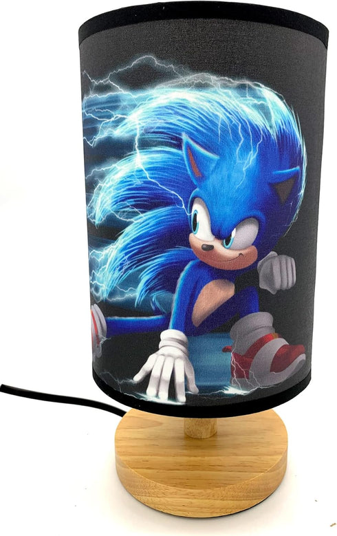 EDecor Super Sonic Table Lamp Bedside Night Light Wood Base Room Decoration or