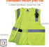 Reflective Safety Vest, High Visibility Mesh with Interior and Exterior Pocket, Class 2, Type R, Single Sizing