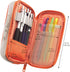 LIHIT LAB Double Pen Case, Black, 3.3 x 6.9" (A7660-24)