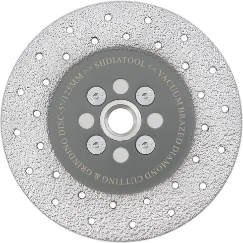 SHDIATOOL Granite Diamond Cutting Wheel for Marble Quartz, 5 Inch Fast Cutting Disc for Angle Grinder with 5/8-Inch-11