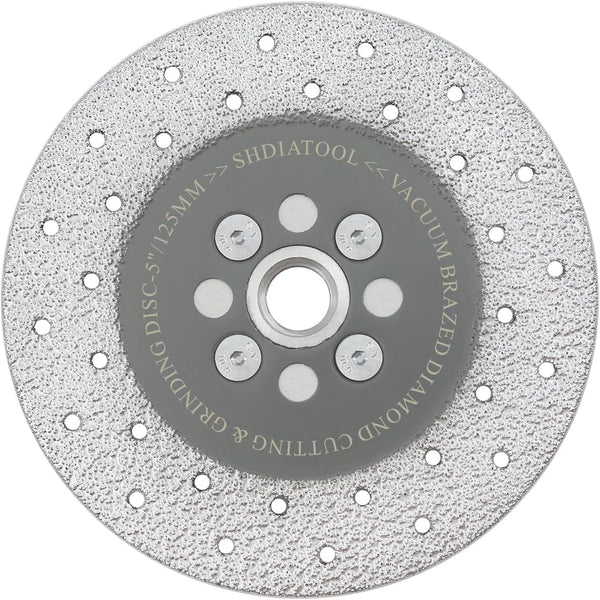 SHDIATOOL Granite Diamond Cutting Wheel for Marble Quartz, 5 Inch Fast Cutting Disc for Angle Grinder with 5/8-Inch-11