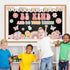 Boho Classroom Bulletin Board Decoration with Groovy Be Kind and Do Your Thing Retro Rainbow Cutouts