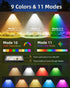 4 Pack, 9 IP65 JOFIOS Solar Fence Lights Outdoor, Fixed Colors Color Changing Fence Lights Solar Powered Waterproof