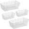 Sieral 4 Pcs Metal Wire Shelf Baskets, Pegboard Organizer Accessories for Garage Workbench, 2 Sizes (White)