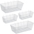 Sieral 4 Pcs Metal Wire Shelf Baskets, Pegboard Organizer Accessories for Garage Workbench, 2 Sizes (White)