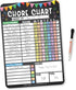 Magnetic Chore Chart for Kids, Dry Erase Reward System for Adults, Fiesta Chalk Responsibility Board for Family