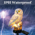 DOUBLE 2 C Solar Garden Light, Owl Stake Light, Waterproof Warm White LED for Garden, Patio, Yard Decoration