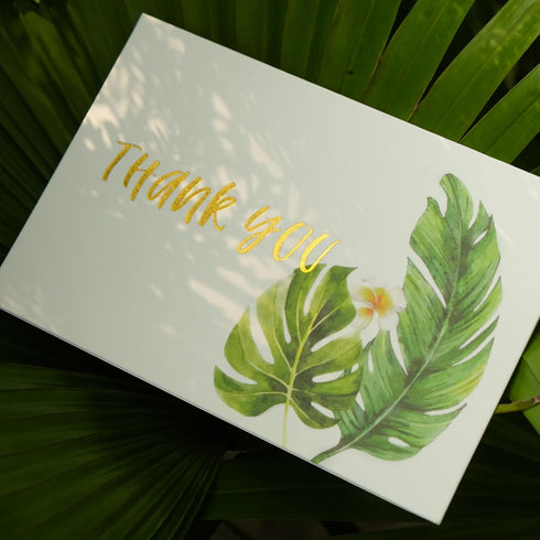 4x6 4 (50 Pack) Crisky Greenery Assorted Thank You Cards with Envelopes & Stickers Greeting Cards Bulk, tropical plants
