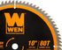 WEN BL1080 10-Inch 80-Tooth Carbide-Tipped Ultra-Fine Finish Professional Woodworking Saw Blade for Miter Saws and Table Saws by WEN