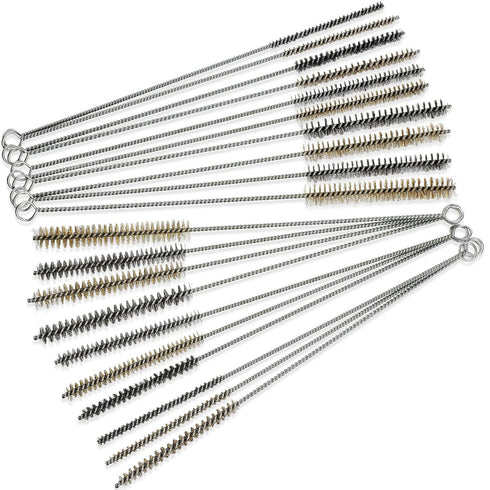 Wire Tube Brushes for Cleaning Pipe - Stainless Steel Round Wire Brush for Auto Parts, Bottles, Tubes (20 Pieces)