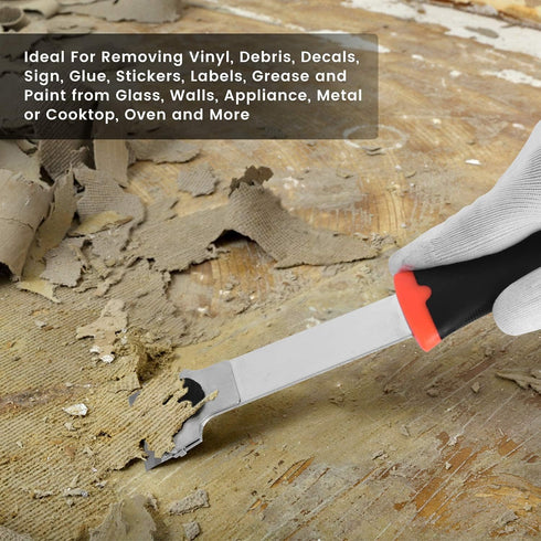 DEKEones Razor Blade Scraper, Long Handled Tool with 10 Extra Replacement Blades for Cleaning