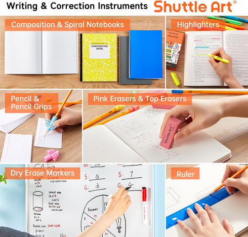 Shuttle Art 102 PCS Back to School Supplies Kit, School Supply Box for Grades K-5, Kids Supplies