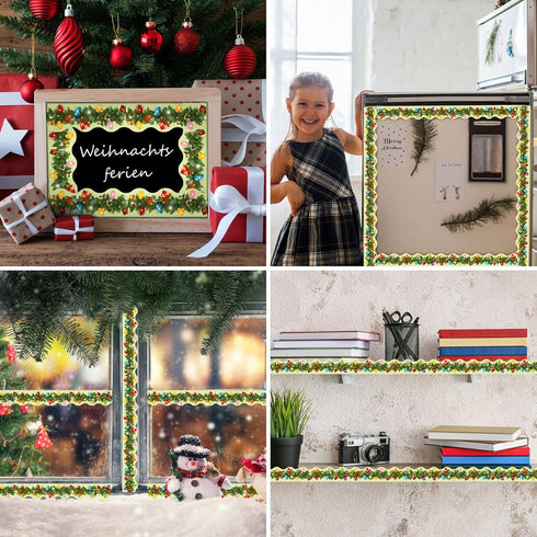 Christmas Magnetic Bulletin Board Border 24 Pcs 23.6 Ft Xmas Lights Magnet Decoration Strips for Classroom Office