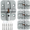 LifCratms 4 Pcs Adjustable Locking Hinges, 180 Degree Folding Table Hinge, Zinc Alloy,