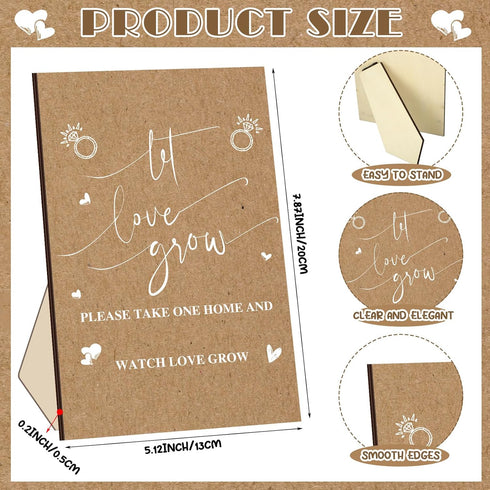 Ireer 101 Set Let Love Grow Wedding Favors for Guests, 100 Self Adhesive Seed Packets & Cards