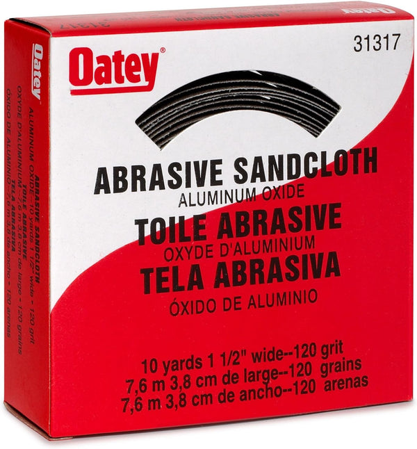Oatey Abrasive Plumber Roll, Fine, 30 ft, 120Grit, Brown