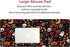 Halloween Skull Mouse Pad, Large Gaming Mat with Flowers and Pumpkins for Desktop Computer, 16x36