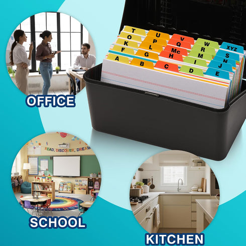 chell 5x8 Pack 50 Plastic Index Card Dividers, Heavyweight Poly Index Card Guides A-Z for Flash Cards and Recipe Cards