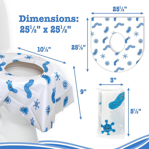 (6 Pack) Potty Shields Toilet Seat Covers Disposable - XL Waterproof Toilet Cover for Toddlers, Kids & Adults