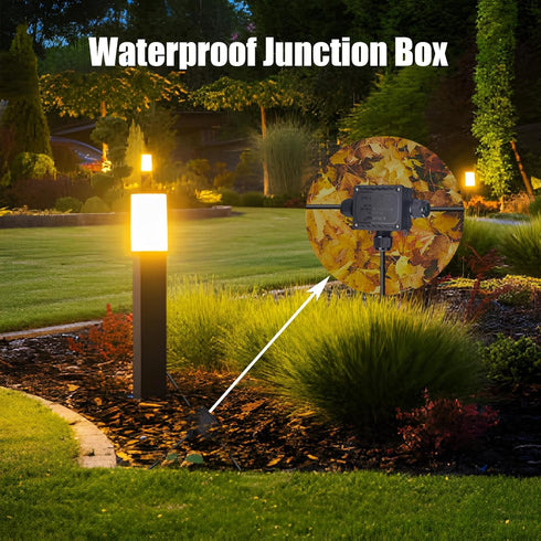 IP68 Waterproof Junction Box, 3 Way Underground Electrical Box, Plastic Box with Terminal Block for LED Lighting