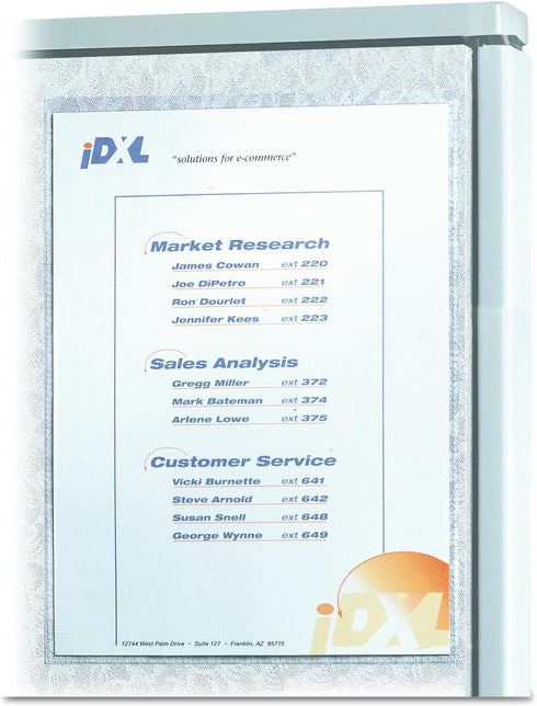 C-Line Cubicle Keepers Wall Organizer - Clear, 8.5 x 11 Inches, 25 per Box for Fabric Surfaces