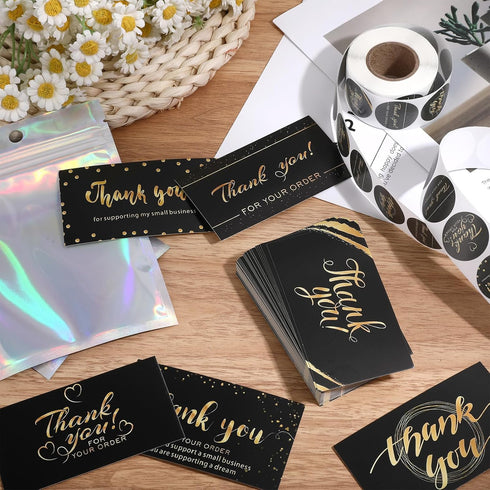 SXoonKing 670Pcs Set- 500 120 50 Packaging Thank You Cards and Stickers Thank You for Supporting My Small Business