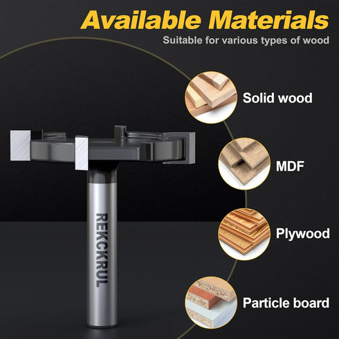 Spoilboard 1/4 Inch 1-1/2" 4-Wings, Trimming CNC Surfacing Router Bit Shank, Cutting Diameter Slab Flattening Router