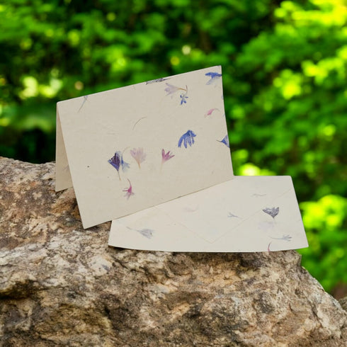 Kathmandu Valley Co. Nepali Cherish Greeting Card & Envelope Box Set, 15 Cards, Handmade Lokta Paper