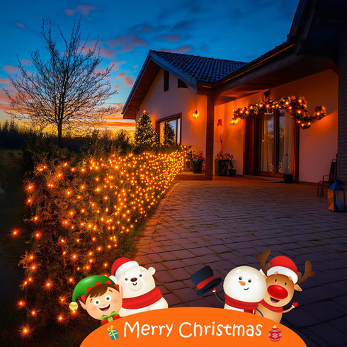 150 8 JMEXSUSS LED Orange Halloween Lights Indoor Outdoor, Connectable Christmas String Lights Indoor Plug in, Modes