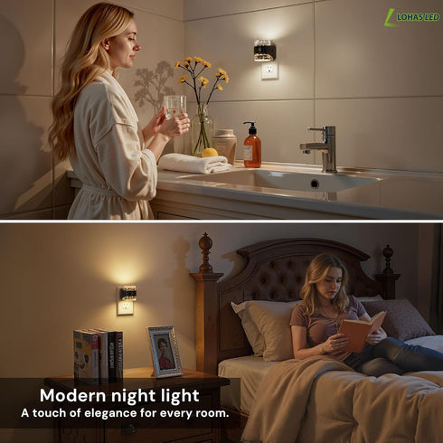 Wall,2 Pack 5CCT Night-Light,Dimmable L LOHAS LED Motion Sensor Night Light, Bubble Night Lights Plug into Color