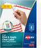 Avery 8-Tab Extra Wide Binder Dividers, White, 1 Set, Easy Print & Apply Clear Label Strip (11439)