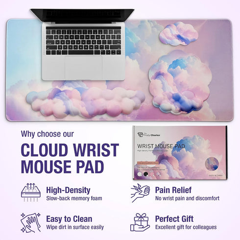Premium Quality Cloud Wrist Rest Keyboard, Mouse Pad, Wrist Rest Pad, Wrist Rest for Computer Keyboard, Cloud Drink