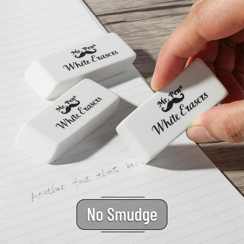 Mr. Pen Erasers - 24 Pack White Pencil Erasers for School, Large Block Erasers