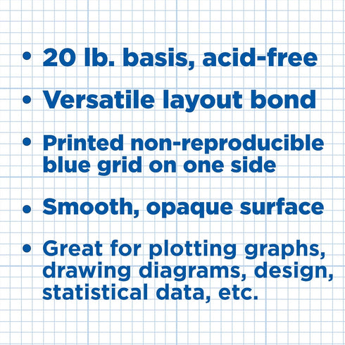 8.5" 11" 1422-4 8" 8" 50 8.5 11 Inch ALVIN Cross Section Graph Paper Pad x Model Acid-Free Use with Pencil or Ink Laser