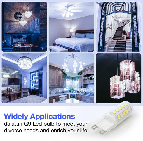 12 Pack Dimmable G9 Bulb 4W 40 6000K T4 G9 G9 Bulb 450LM, 120V dalattin LED Equivalent Watt, Daylight White, Bi-pin