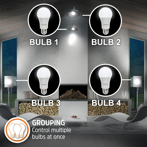 A19 Bulbs 2 Pack XTREME Energizer Connect Smart LED White & Multi-Color RGB Light with Voice Control and Remote Access