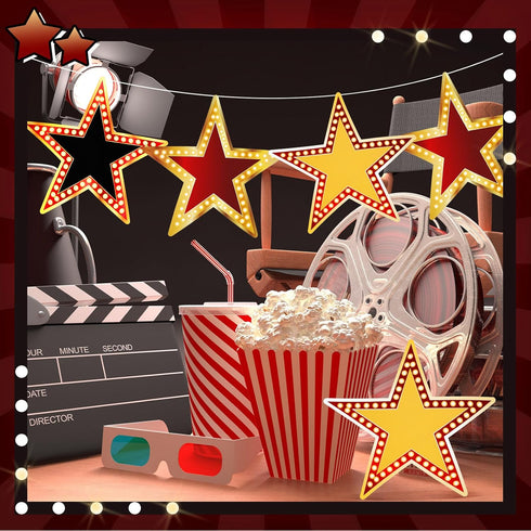 Geosar 48 Pcs Movie Star Cardboard Cutouts - Red Carpet Awards Night Confetti for Classroom Wall Movie Party Decoration