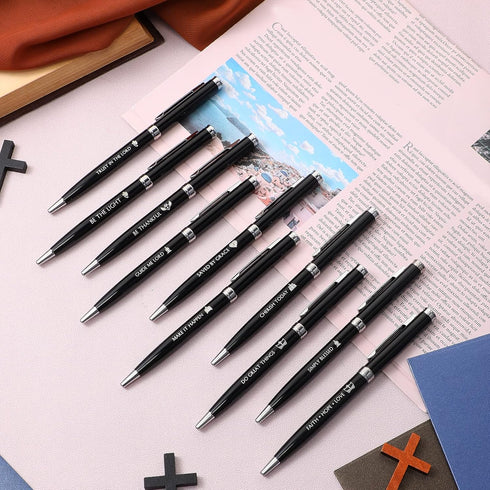 Fumete 20 Pcs Inspirational Religious Pens, Bible Verse Ballpoint Pens with Engraved Quotes for Church Gifts