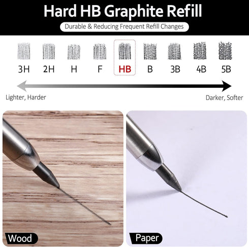Hiboom 24 Pieces HB Refill for Carpenter Pencil - Long Lasting Pencil for Mechanical Pencil Woodworking Construction