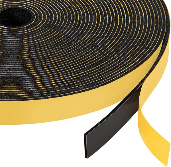 Yotache Foam Tape Weather Stripping, 1/2 Inch Wide X 1/16 Inch Thick, Seal Gasket for Door Insulation, 33 Ft Length