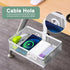 ROSYLINE 360° Rotation Under Desk Drawer, Rotary Storage Organizer with Cup Holder, Clamp Drawer Basket, White
