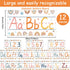 gisgfim 12 Pieces Alphabet Bulletin Board Strips Set, Boho Rainbow Alphabet Line ABC Banner & Number Border Posters for