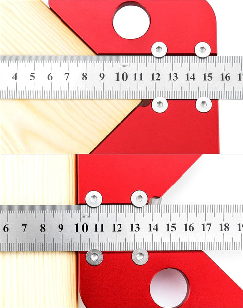 QWORK Center Scribe Gauge, Aluminum Center Finder Ruler, 45/90 Liner & Circle Center Measuring Tool