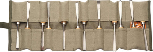 BT 18-504 Wood Working & Carving Tool Storage Organizer, 24 Pocket Tool Roll, Heavy Weight Cotton Canvas